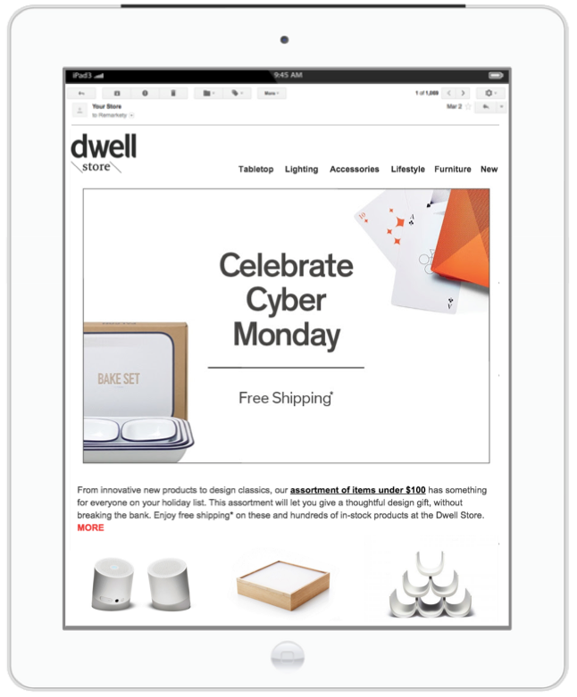 Cyber Monday Email Example