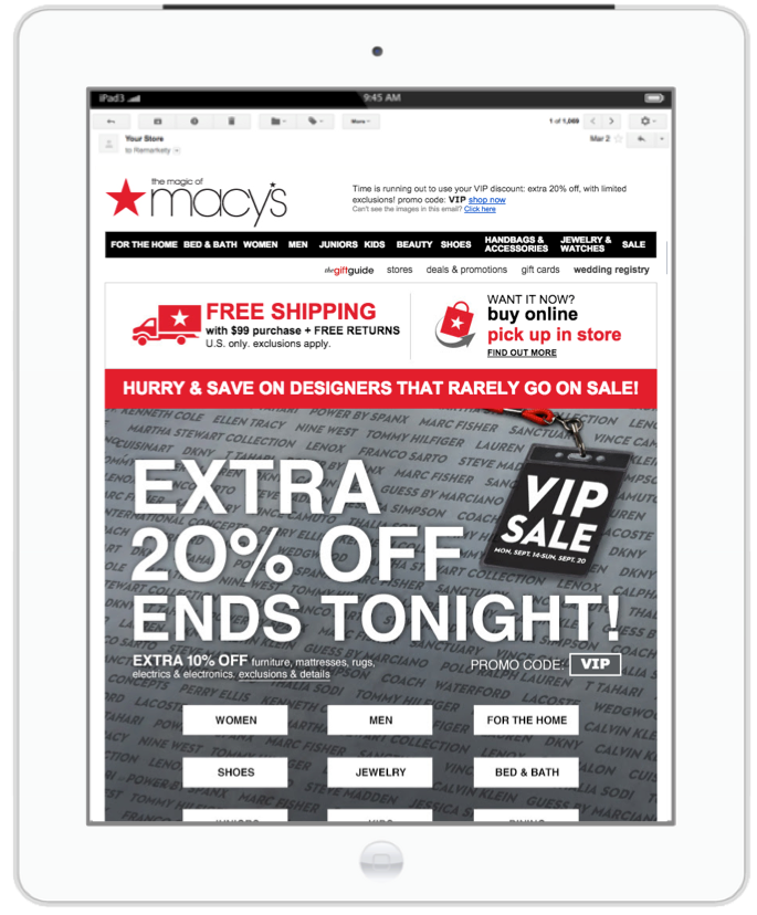 Bad Email Template Design example