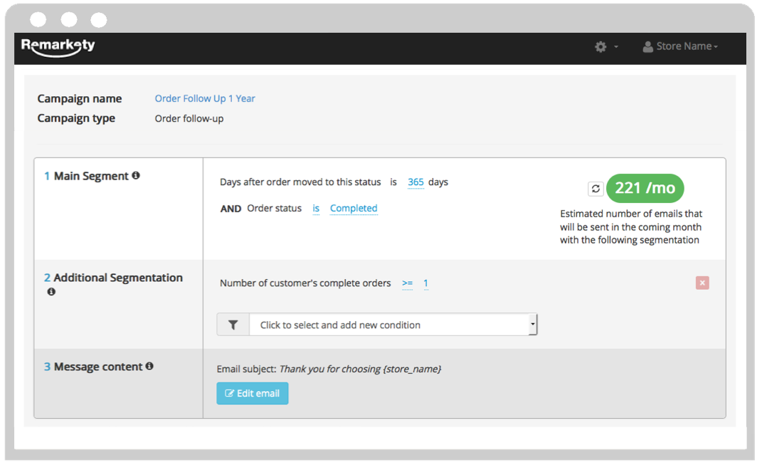 Automated Order Followup segmentation