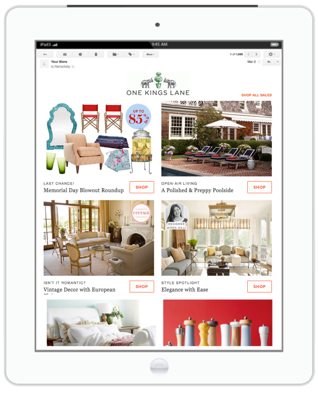 One Kings Lane Newsletter Example Image