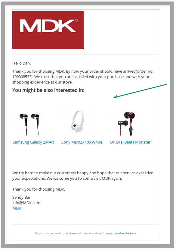 Product Recommendations Examples