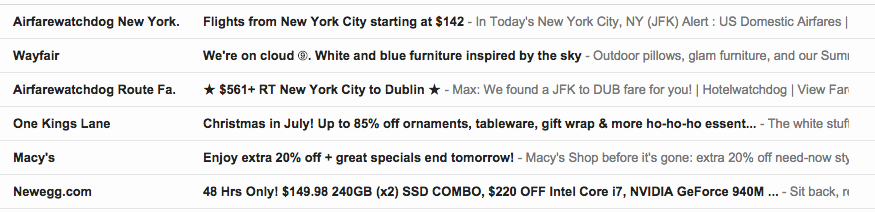 Spammy Subject Lines