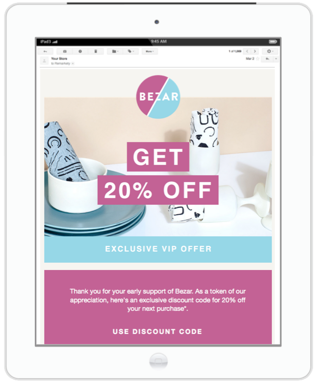 Bezar Reward Email