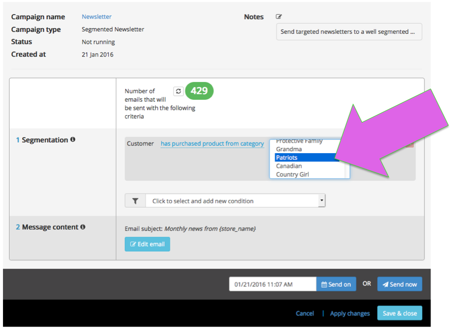 Choose Shopify Collections in Your Email Campaigns