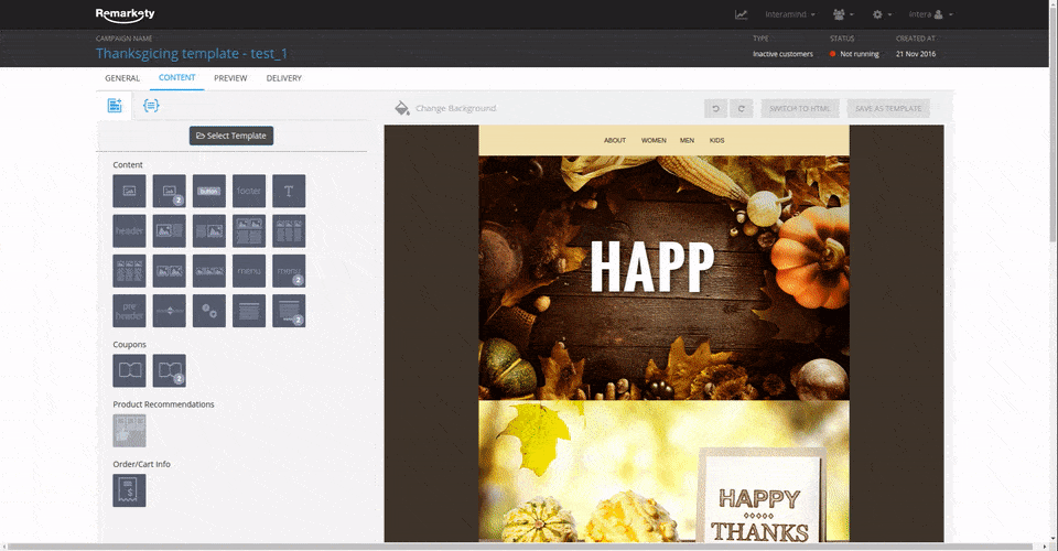 Thanksgiving email marketing template